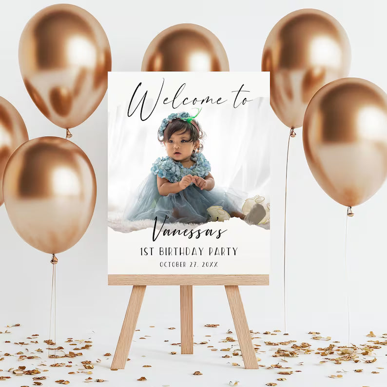 Custom Birthday Party Welcome Sign – Photo Poster Décor - PersonalisePro 