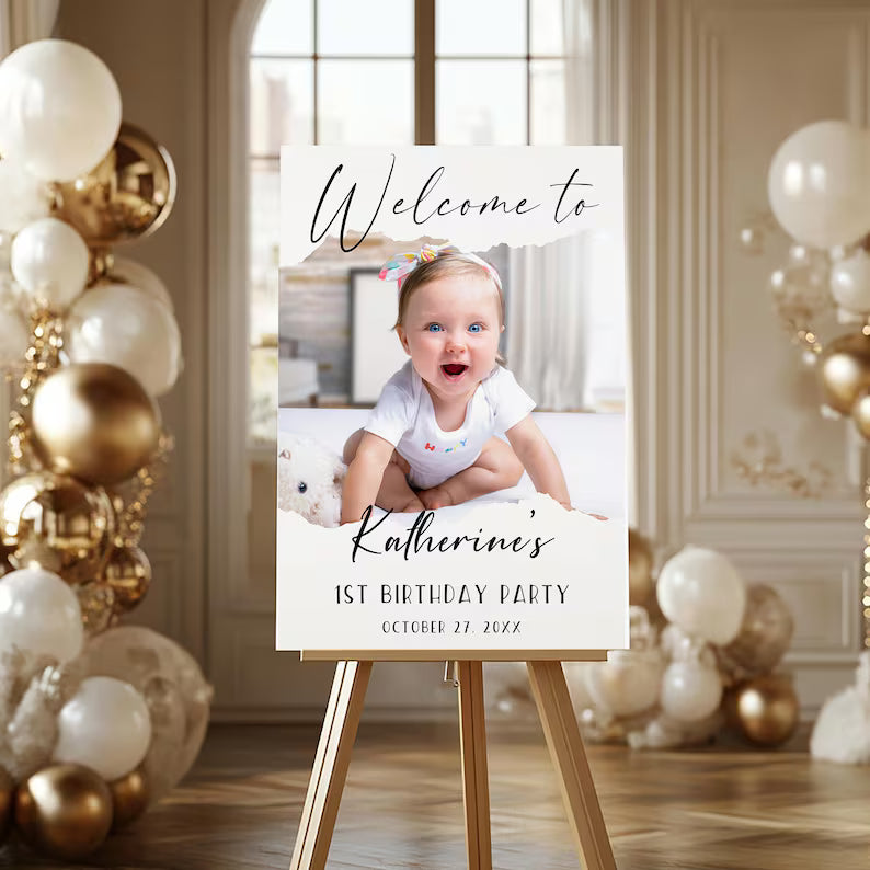 Custom Birthday Party Welcome Sign – Photo Poster Décor - PersonalisePro 