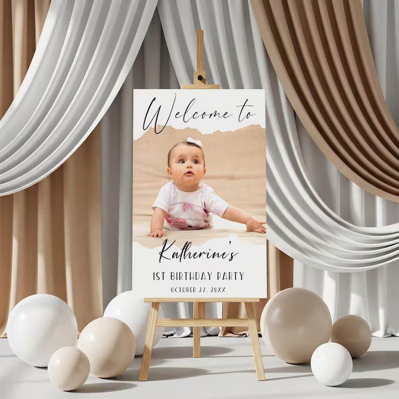 Custom Birthday Party Welcome Sign – Photo Poster Décor - PersonalisePro 