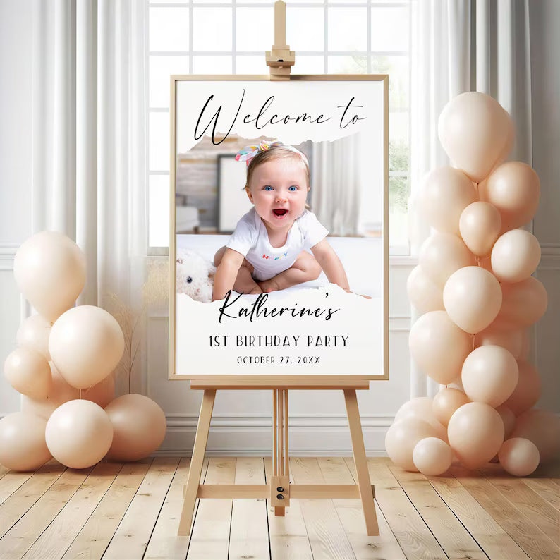 Custom Birthday Party Welcome Sign – Photo Poster Décor