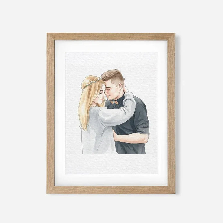 Personalised Watercolour Portrait – Custom Wedding & Anniversary Gift